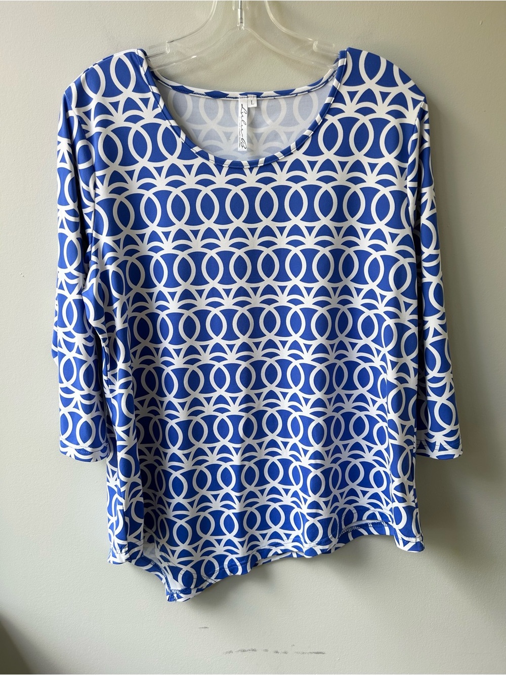 Lulu B stretchy tunic top with geometric pattern